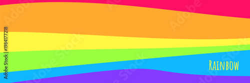 Colorful rainbow asymmetric lines background. Vector