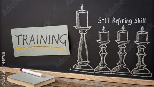Training Process Diagram with Candles and Learning Concept