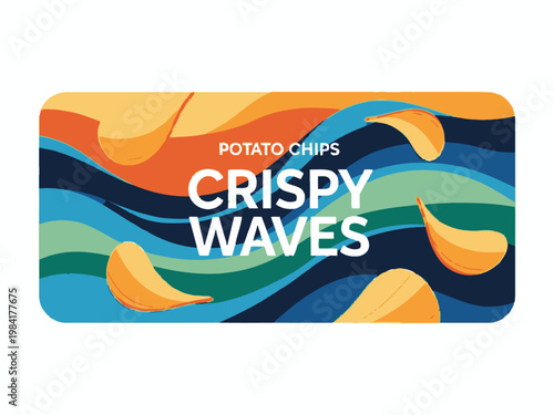 Crispy Waves Potato Chips Abstract Design - Waves of Flavor and Crunchy Texture