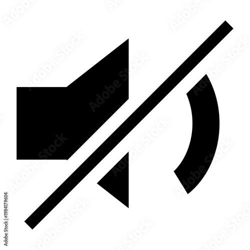 Mute icon black glyph no sound speaker silence symbol
