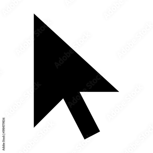 Mouse cursor pointer arrow icon black click symbol isolated on transparent