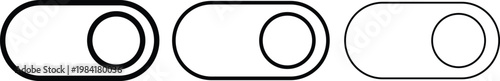 Set of toggle button icons in different styles and thicknesses
