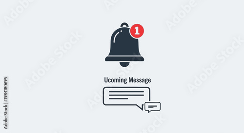 Notification bell icon with alert.