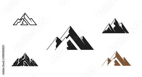 A bold, minimalist mountain graphic conveys strength, ambition, and reaching new heights. Ideal for business presentations, website headers, or inspir