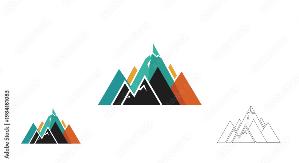 © Atmojo - Modern graphic representing business growth and progress. Ideal for marketing materials, presentations, and illustrating financial success with a posi