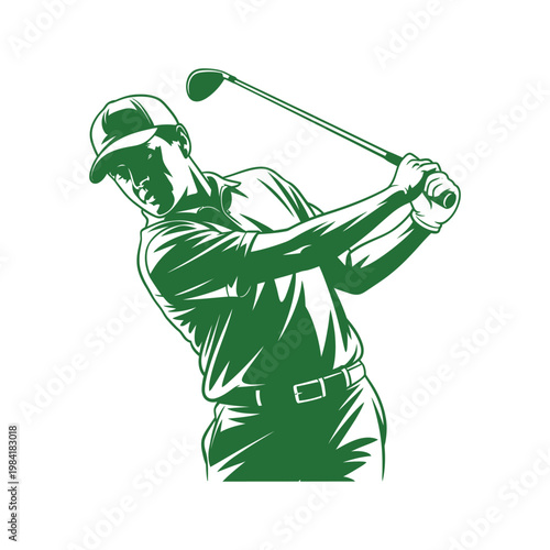 Golfer in mid-swing capturing the essence of a powerful golf stroke