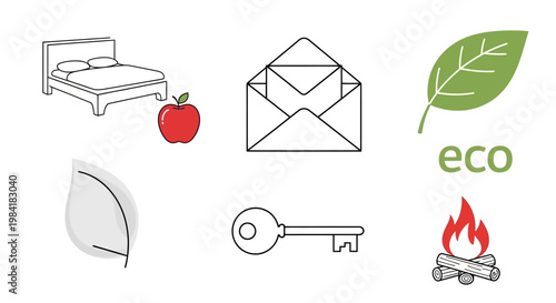 Eco Friendly Home and Office Icons.