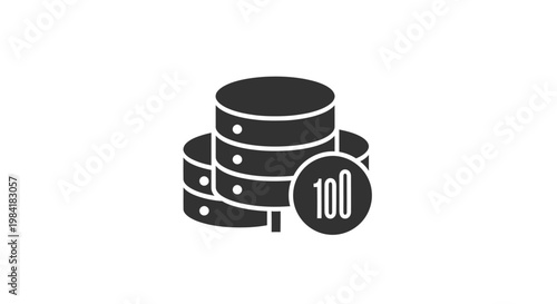 Database icon with 100 badge