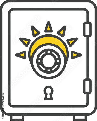 Safe Box Icon Security Strongbox Money Deposit Protection Storage Vault Financial Asset