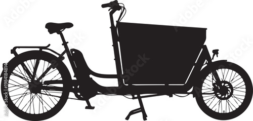 Fishing boat, industrial vessel, silhouette icon, black and white graphic