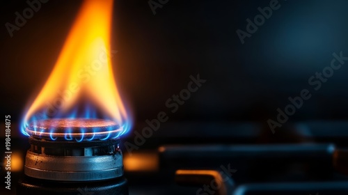 Gas flame action kitchen photography indoor close-up energy source