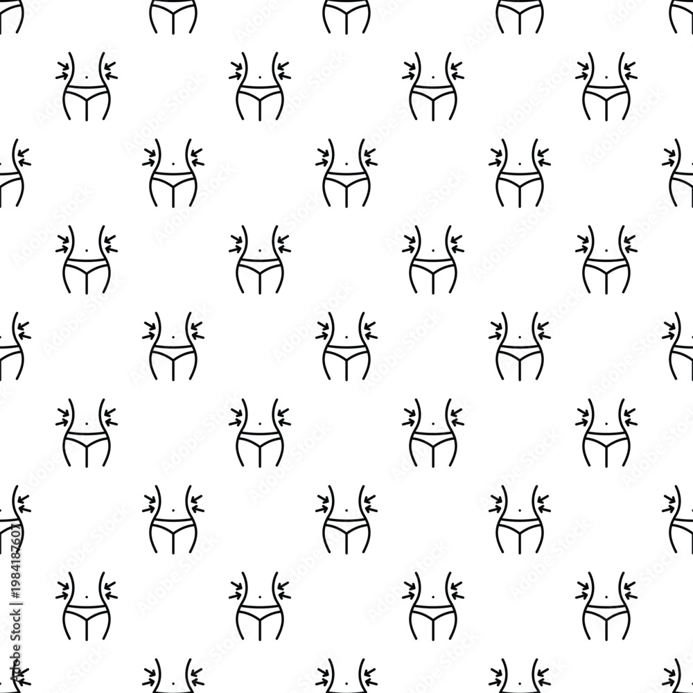 Fototapeta premium Repeated slimming waist line symbol creating a background for health and fitness concepts