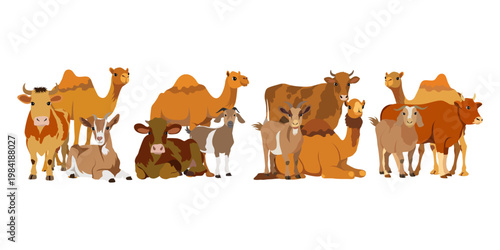 Illustration of Sacrificial Animals for Eid al-Adha