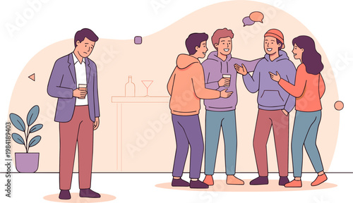 People are socializing and interacting in a casual indoor setting with drinks