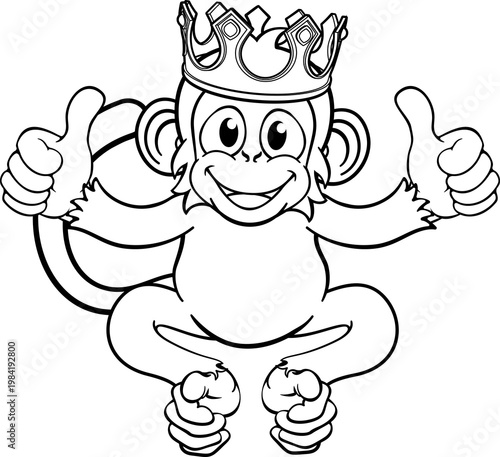 A monkey king cute happy ca...