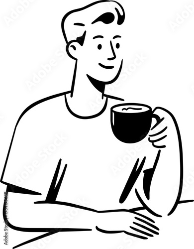 커피 마시는 남자