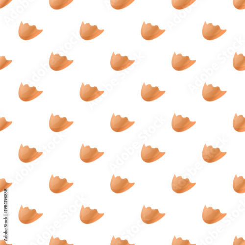 Broken eggshell pieces creating a repeating tiled background pattern