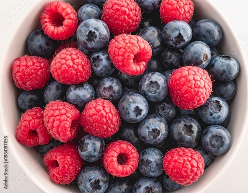 Mixed Berries Bowl Top View Clean Background