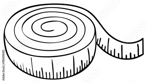 Rolled Up Tape Measure With Measurements For Tailoring and Sewing Projects