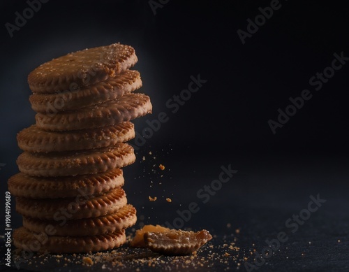 cookies on black background