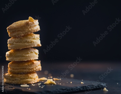 chocolate chip cookies on black