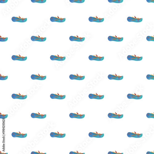 Inflatable boat icons creating a seamless repeat background