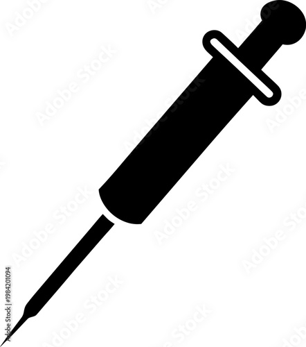 Pipette silhouette vector black , white background
