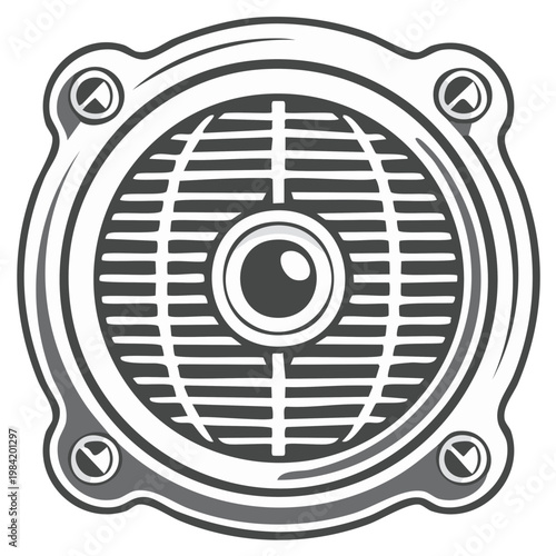 Speaker Grill Illustration Audio Sound System Graphic Art Retro Design
