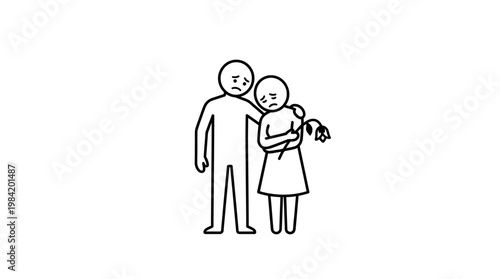 Sad Couple Comforting Each Other