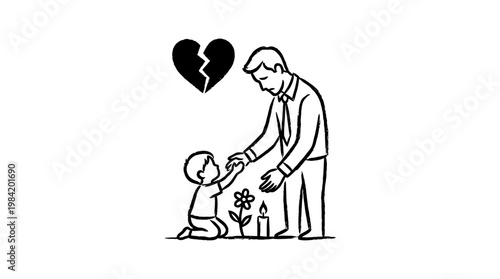 Father Comforting Child After Loss