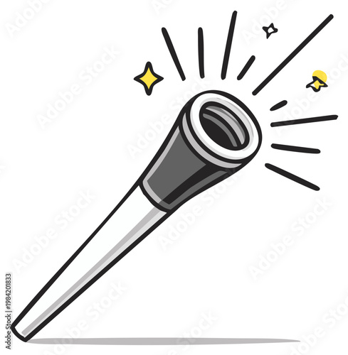 Doodle style makeup brush with bristles creating a shimmering magical effect