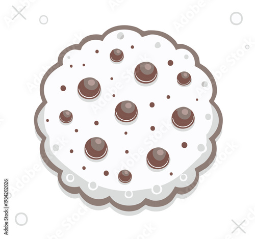 Chocolate Chip Cookie: Vector Illustration of a Sweet Treat with Crisp Edges