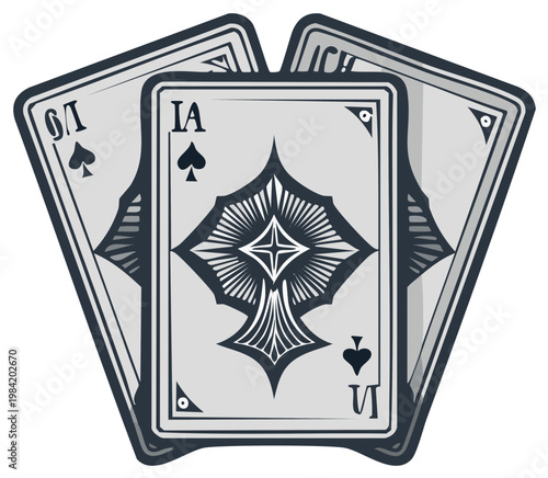 Ace of Spades and Ace of Diamonds Card Combination for Gambling and Poker Games