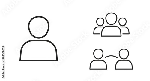 Simple Icons Representing People and Groups.