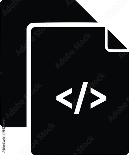Programming Code File Icon Vector 