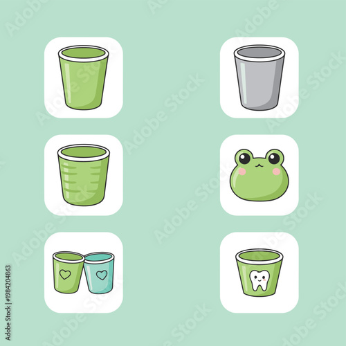 Set of cute vector illustrations showing diverse forms of seaweed or kelp including dried knots, fresh sheets, soaked pieces and a happy cartoon character mascot.
