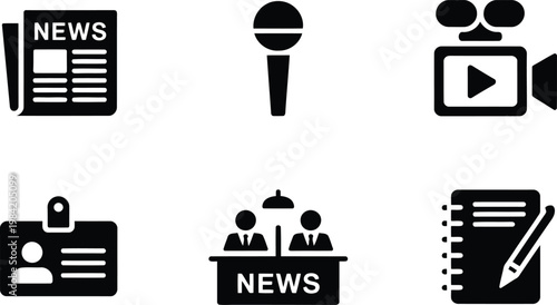 Media and journalism icons a collection of communication symbols