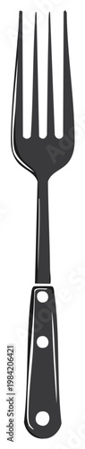 Black and white image of a dinner fork for meal time