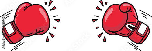 Two Red Boxing Gloves Ready To Fight