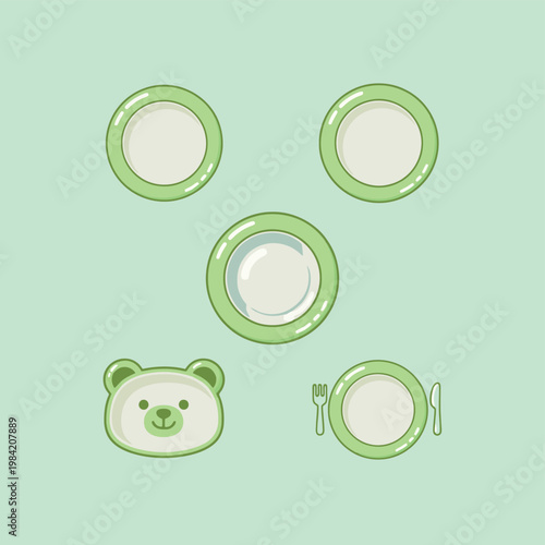 Comprehensive collection of vector illustrations featuring various types of chopsticks such as wooden, bamboo, metal and decorative pairs with cute animal characters on square mats.