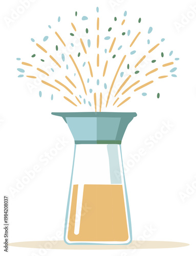 Festive drink with a celebratory explosion of flavor from a glass carafe vector illustration