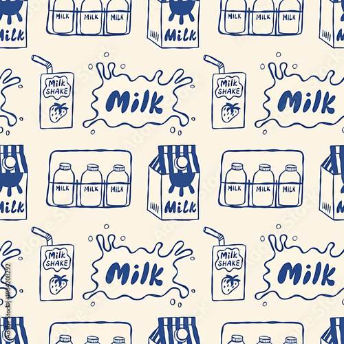 milk bottles and cartons illustrations