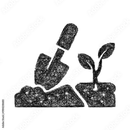 Sketch soil analysis icon design