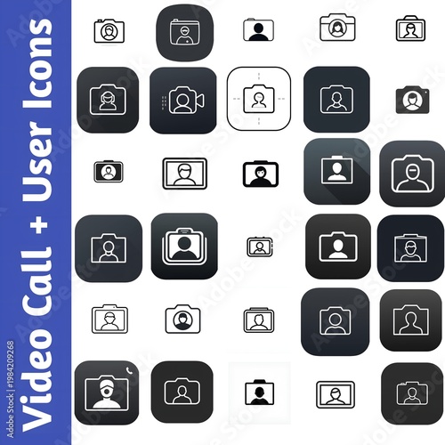 Video Call Or User Icon Set