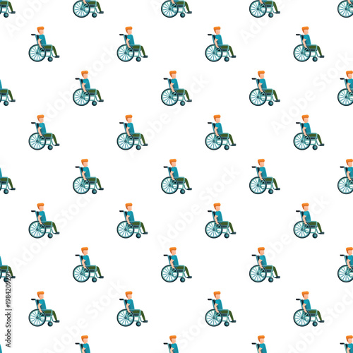 Person in wheelchair creating a pattern illustrating disability, accessibility, and mobility