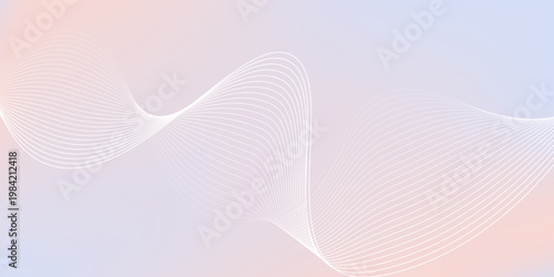 Vector pastel purple gradient background with white subtle wavy lines - futuristic minimalist vector illustration. digital elegant. texture