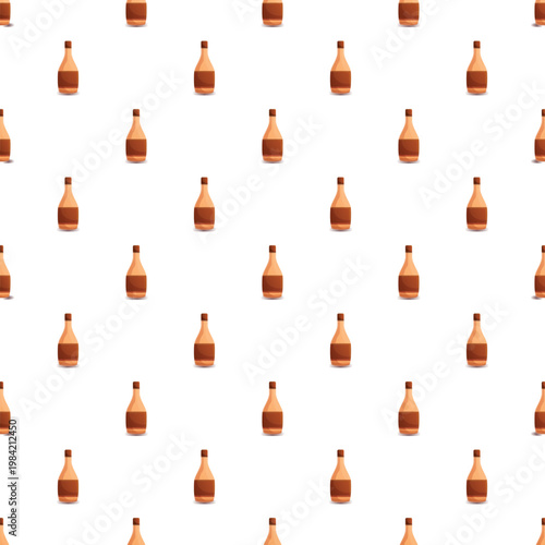 Repeating brown liquor bottles creating a seamless background pattern