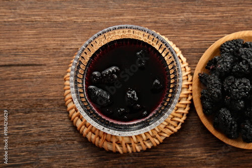 Red dates, dried mulberries, and mulberry tea