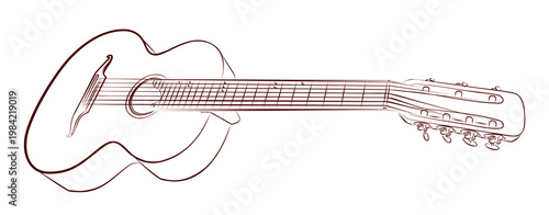 Sketch of a classical variety 7 strings guitar.