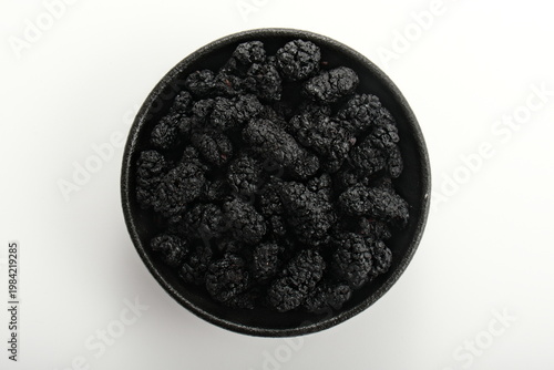 Dried mulberries in the dish